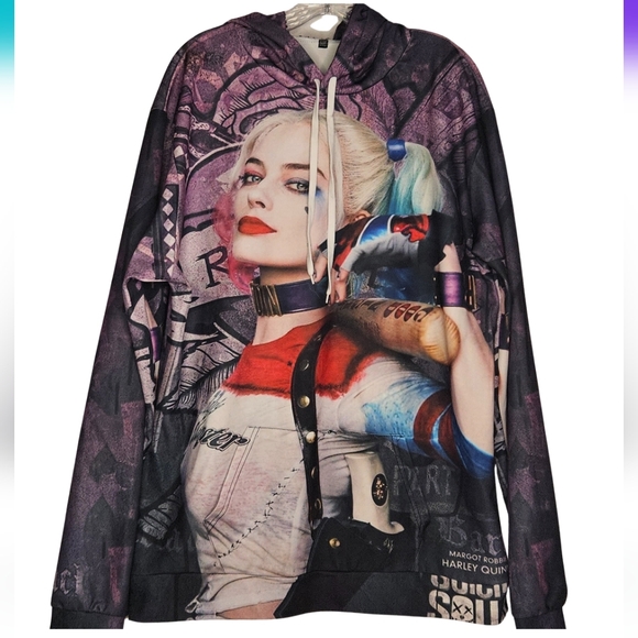 Harley Quinn Graphic Slim Hoodie Suicide Squad Joker XL Kangaroo Pouch AC-2619 - Picture 1 of 5